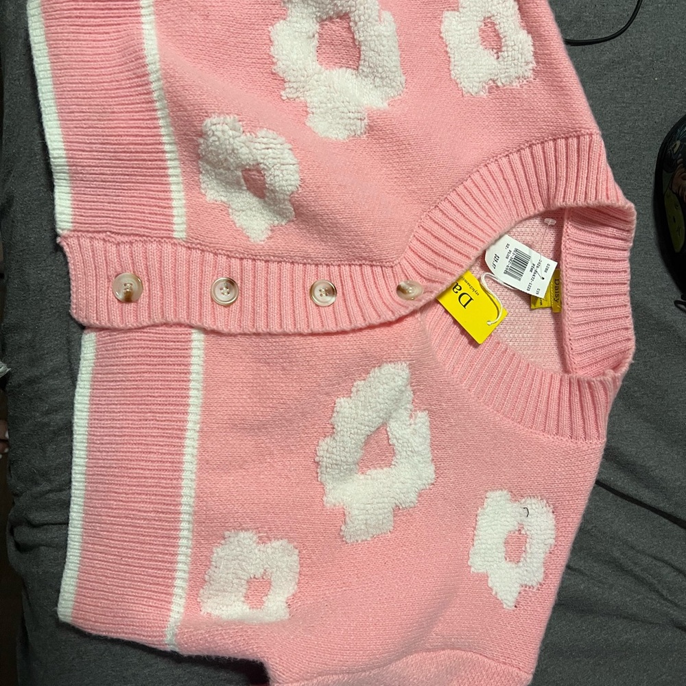 Daisy Pink and White Floral Cardigan